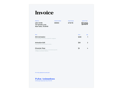 Daily UI Day 046 — Invoice