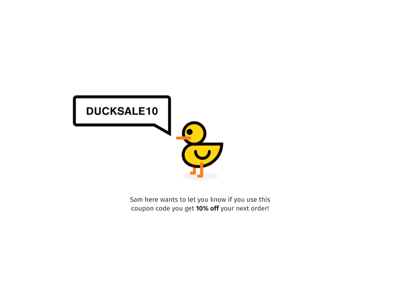 Daily UI Day 061 — Redeem Coupon animal animated animation coupon cute daily ui dailyui duck micro animation microanimation ui