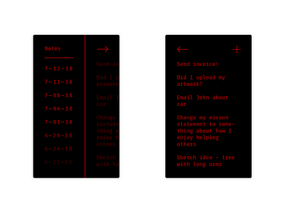Daily UI Day 065 — Notes Widget app black daily ui notes notes widget red ui