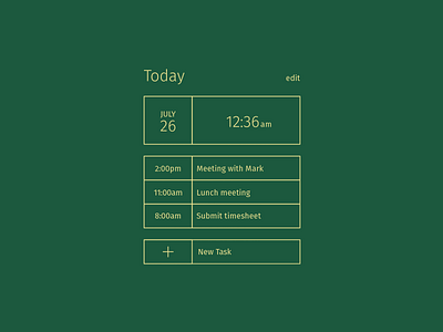 Daily UI Day 071 — Schedule daily dailyui minimal minimalistic schedule simple ui