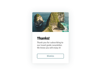 Daily UI Day 077 — Thank You pop up popup simple thank you thanks unsplash