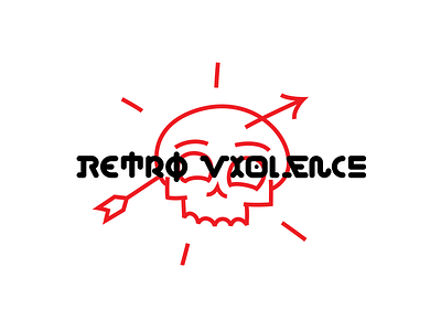 Retro Violence — Band Logo band black line lines logo red skull