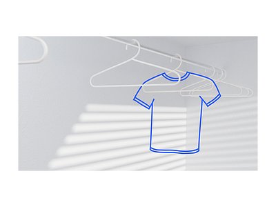 Website Illustration — A Blue T-Shirt black and white blue closet contrast illustration pylon animations shirt website illustration