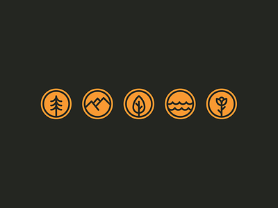 Daily UI Day 084 — Badge badge badgedesign badges daily ui dailyui forest lines nature orange simple ui