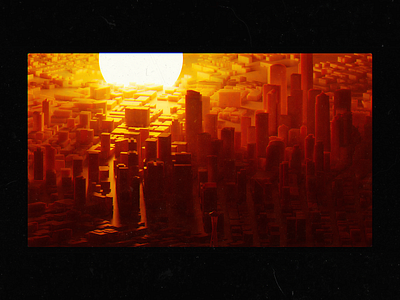 Cityscape Render 3d city cityscape orange oranges reds render rendering retro sunset