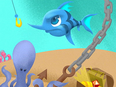 Under the Sea fish illustrator octopus photoshop swordfish