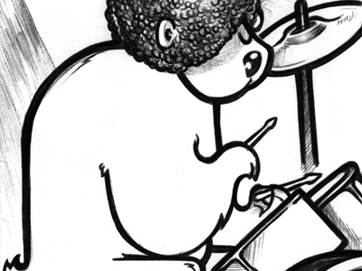 Drummer Bear bear drums illustration music sketch soul