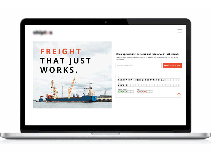 Website design for a freight company