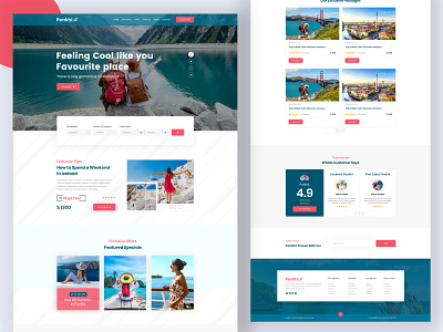 Travel Agency Website Design activity branding landing layout logo package design redesign tour travel agency typography vector web design