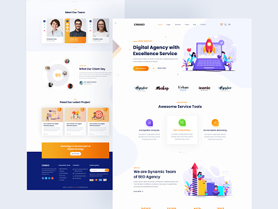 Crimso Digital Agency Landing Page interface design layout product design redesign ui ux web web design