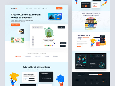 Create.me-Banner Maker Landing Page advertising banner creator banner maker banner maker online brand identity landing layout make banner landing redesign ui ux web design