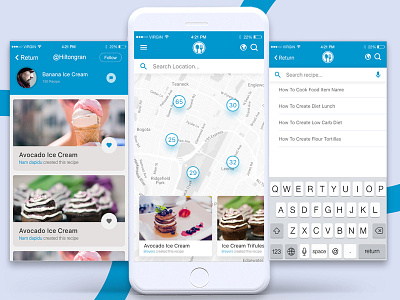 Location Find App design mobile app recipe ui ux