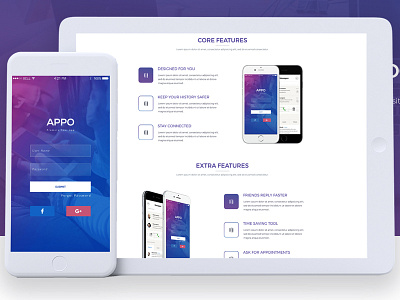 Appo Landing Page design mobile app ui ux web design