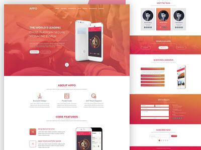 Appo Mobile Landing Page design mobile app ui ux web design