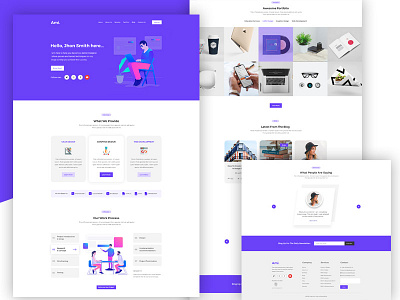 Portfolio Landing Page app design hero landing layout parallax slack type ui web