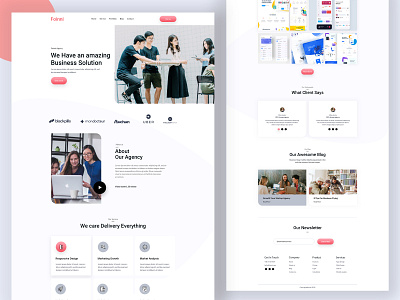 Foinni Business Website Design activity blog branding corporate design experiment illustration landing layout parallax redesign typography ui userinterface ux web design