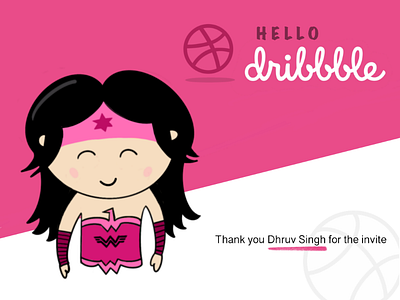 Hello Dribbble👋 animation app content marketing design development digital agency digital marketing dribbble graphic graphic design hello dribbble ios ipad pro print social media uiux vector video editing website design wonder women