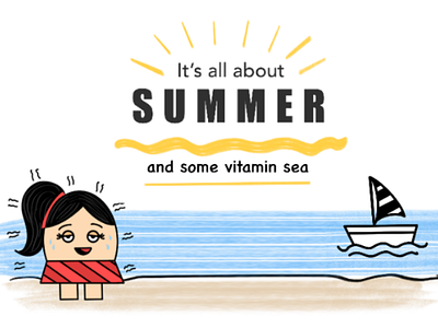 It's all about summer ☀️ & some vitamin sea 🏖️ art beach digital drawing digital illustration doodle doodler illustration ipad procreate procreate sea summer vitamin sea