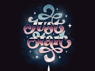 Just Start – 3D Letters Masterclass 3d lettering 3d letters custom type hand drawn lettering procreate type typography