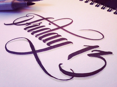 Friday 13 brush pen calligraphy copic custom typography friday lettering logo logotype script type typo typography