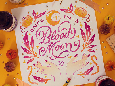 MOON – Peachtober Challenge 2020 custom type design hand drawn hand lettering hand lettering art illustration lettering peachtober peachtober20 type typography watercolor watercolor art watercolor illustration watercolor painting watercolour