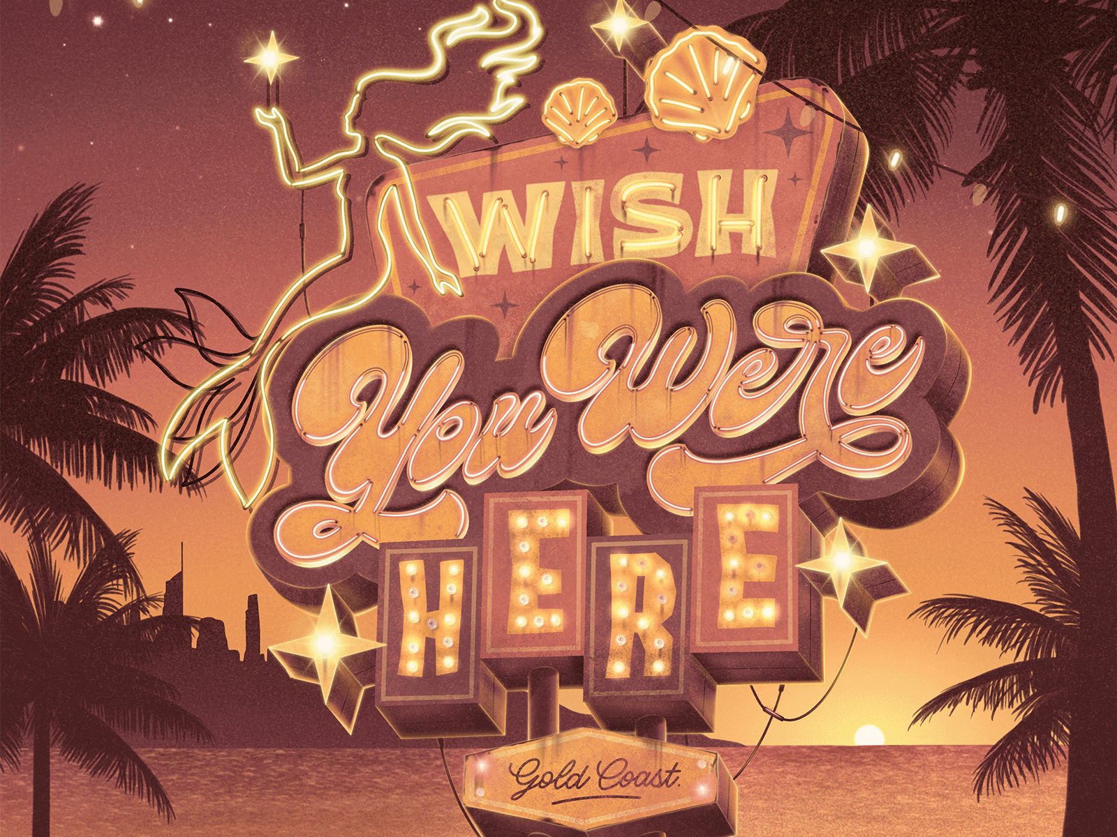 Wish You Were Here – Retro Sign Lettering