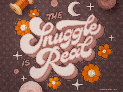 The Snuggle Is Real – Hand Lettering on Procreate custom type hand drawn hand lettering illustration lettering procreate procreate brushes textile type typography
