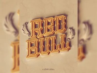 Red Bull – Lettering Style Challenge on Procreate (2022) custom type design hand drawn lettering procreate type typography