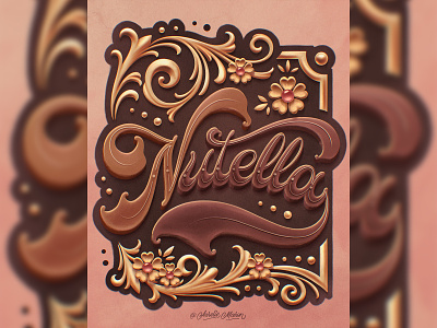 Nutella – Lettering Style Challenge on Procreate (2022) custom type design hand drawn lettering procreate type typography
