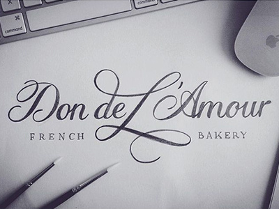 Don de l'Amour bakery brochure chalk typography custom type french hand drawn lettering logo logotype poster type typography