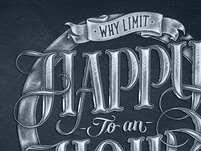 Happy Hour – Close Up bar chalk typography custom type drinks hand drawn happy hour lettering logo logotype type typography whisky bar