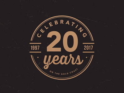 Celebrating 20 Years australia badge custom logo emblem gold coast icon logo