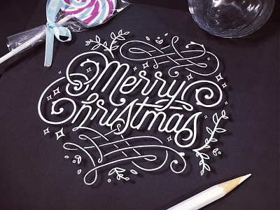 Merry Christmas calligraphy custom type hand drawn lettering logotype merry christmas type typography xmas