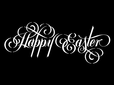 Happy Easter calligraphy custom type easter 2018 happy easter lettering logo type design typography vector