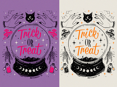 Trick or Treat calligraphy custom type halloween 2019 hand drawn ipad lettering procreate trick or treat type typography