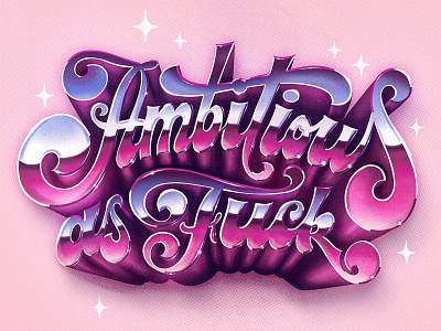 Ambitious AF calligraphy custom type hand drawn illustration lettering logo logotype procreate type typography