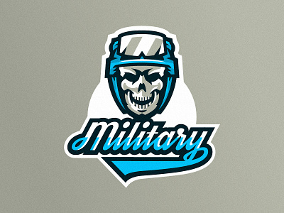Skull of the military cybersport emblem esport hockey logo mascot military skeleton skull sport team warrior