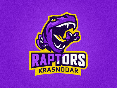 Logo for the hockey club. Raptors of Krasnodar. animal dinosaur emblem hockey jurassic logo mascot raptor sport team