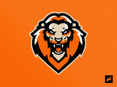 Lion's logo animal emblem hockey lion logo mascot orange predator sport team