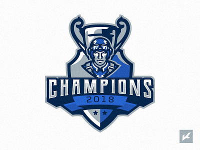 "Aviators" Champions Logo aviator champion cup emblem hockey logo mascot pilot sport team trophy