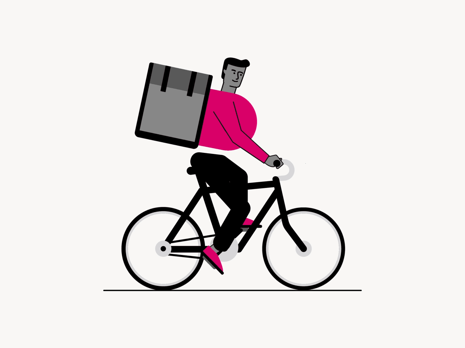 Yumpingo Illustrations animation app cafe characters covid cycling delivery food illustration motion phone pink restaurant start up yumpingo