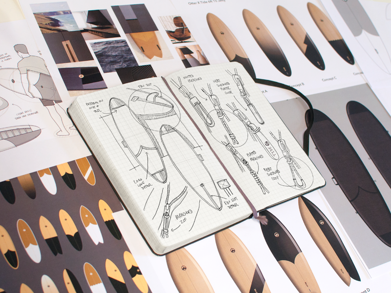 Tide X Otter Process surfboard craft handmade surf wood wooden surfboard otter tide process