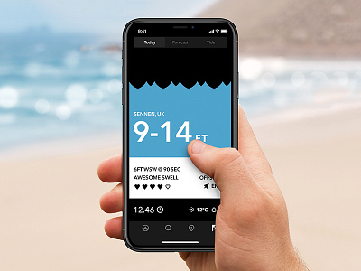 Tide iPhone X Dribbble app beach design forecast gesture ios ios11 iphonex surf tide update waves