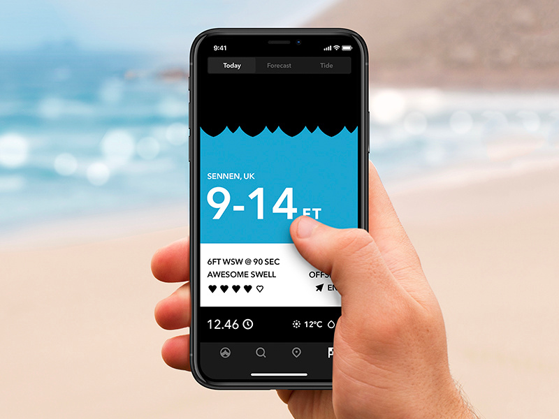 Tide iPhone X Dribbble iphonex beach gesture app surf forecast waves design update tide ios ios11
