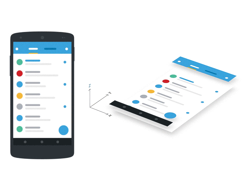 Framework Animation messenger bip structure planes 3d animation design material android framework navigation menu