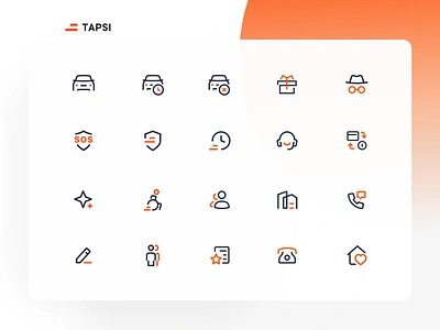 Tapsi Icons branding car design flat icon icon design icon set icondesign iconography icons icons pack icons set iconset illustration illustrator logo minimal taxi ui vector