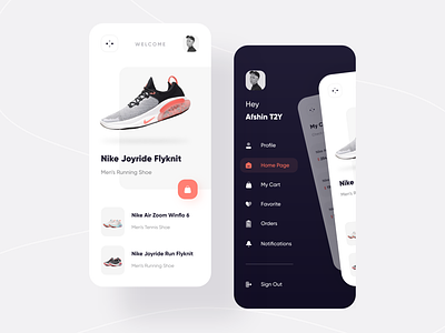 Nipo Shop | UI Kit adidas app design e-commerce ecommerce fashion flat icon illustration menu minimal mobile nike shoe shoes shop sidemenu ui ux vector