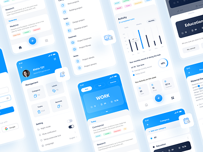 Mindify App app art calendar cards chart design flat home icon illustration minimal note notes search tag task ui ux vector website
