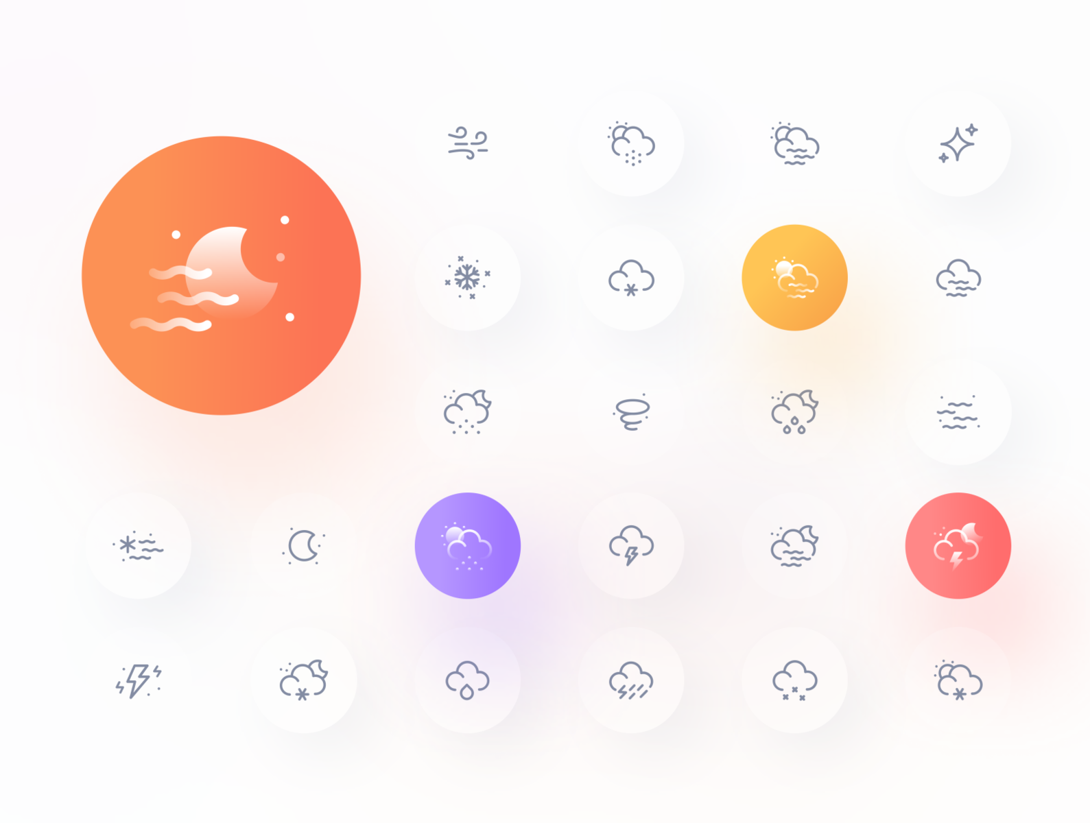 Weatherly Icons design flat icon icon design iconography icons iconset illustration minimal rain rainy snow star sun sunny weather weather app weather icon weather icons wind