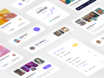 NFT Dashboard Project Components by Afshin T2Y for Piqo Design on Dribbble